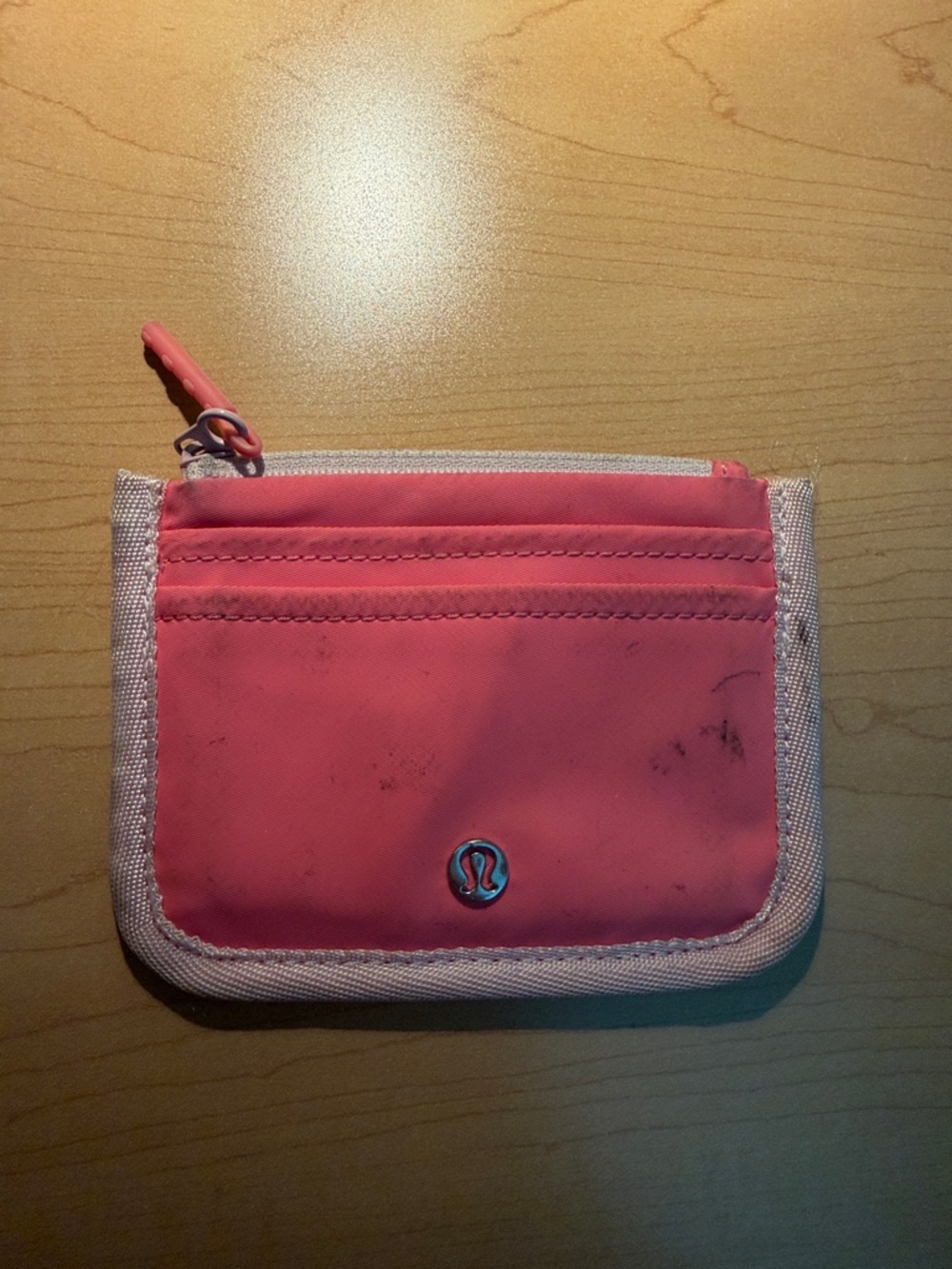 lululemon athletica Pink and Light Pink Small Zip Card Holder Wallet